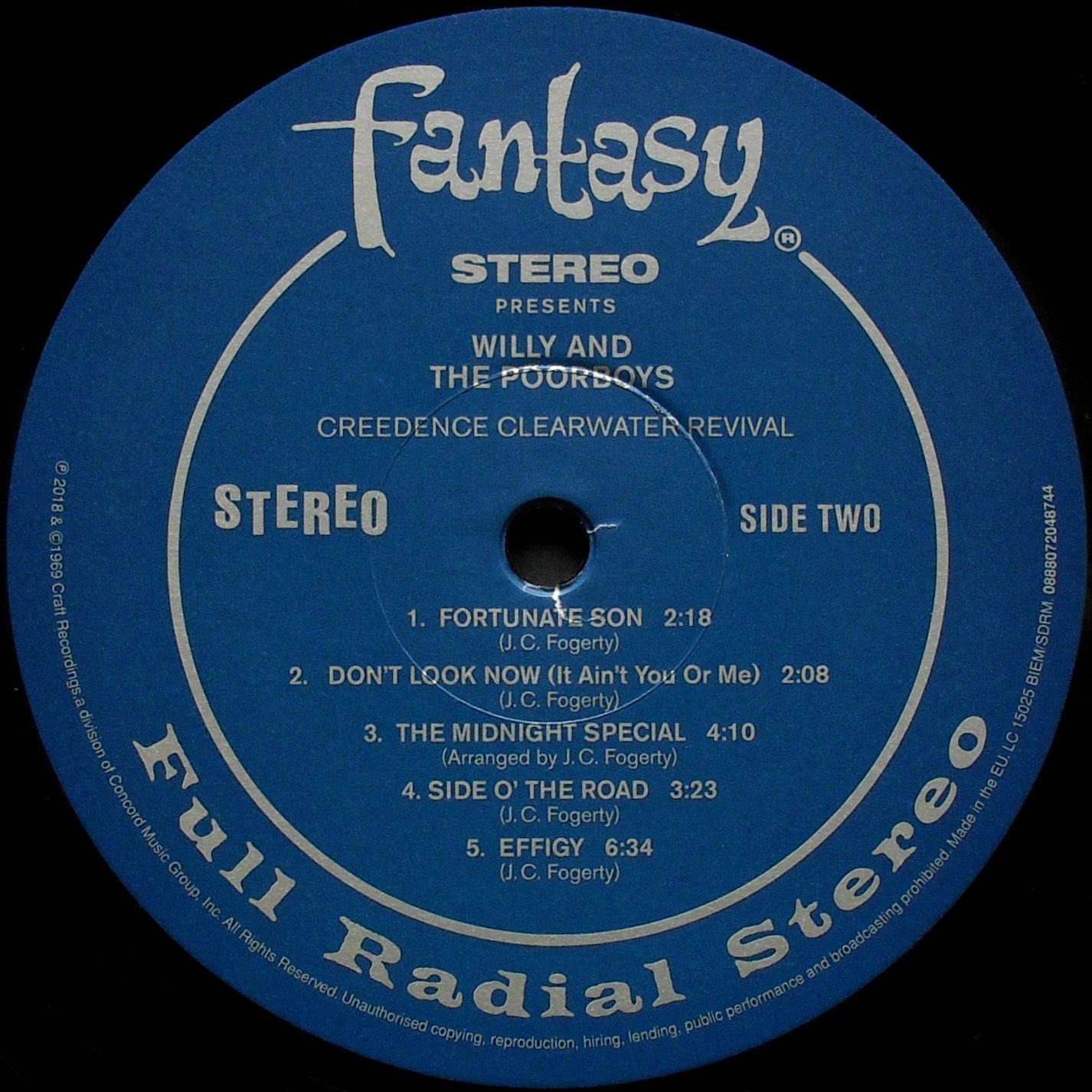 Creedence Clearwater Revival Willy And The Poor Boys [lp label b eu]